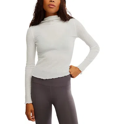 Free People Breathe Easy Cotton Blend Hoodie In White