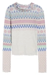 Free People Breathe Easy Placed Print Cotton Blend Hoodie In Multi