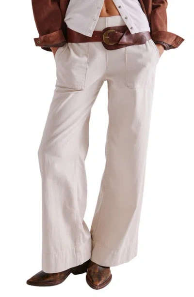 Free People Breezy Wide Leg Jeans In White