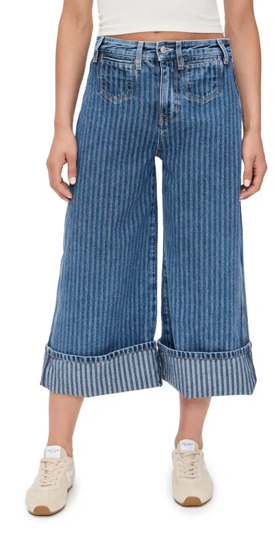 Free People Brette Cropped Wide Leg Jeans Bittersweet Blue