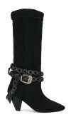 Free People Bridget Belt Slouch Boot In Black