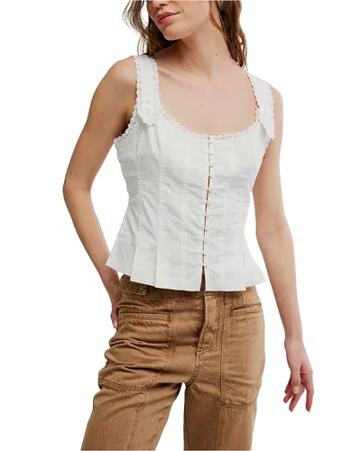 Free People Bridgette Corset Peplum Top In White