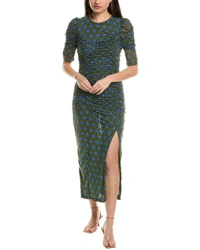 Free People Briella Ruched Midi Dress In Green
