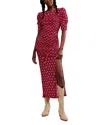 Free People Briella Ruched Midi Dress In Pink
