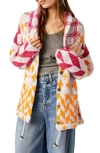 Free People Bright & Optimistic Cardigan In Apricot Rose Combo