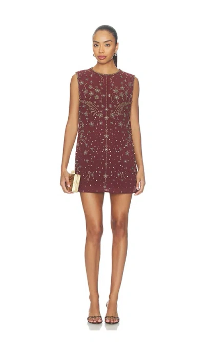 Free People Brighter Days Mini Dress In Burgundy