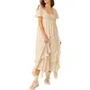 Free People Bring The Romance Handkerchief Hem Maxi Dress In Harbor Fog