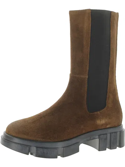 Free People Brooks Womens Suede Lug Sole Chelsea Boots In Multi