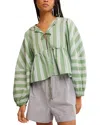 Free People Brunch Babe Top In White Spruce Combo