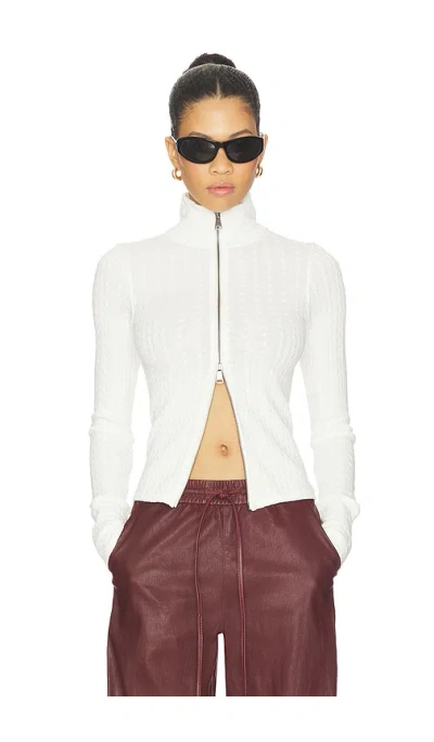 Free People Brunch Girl Zip Up In White