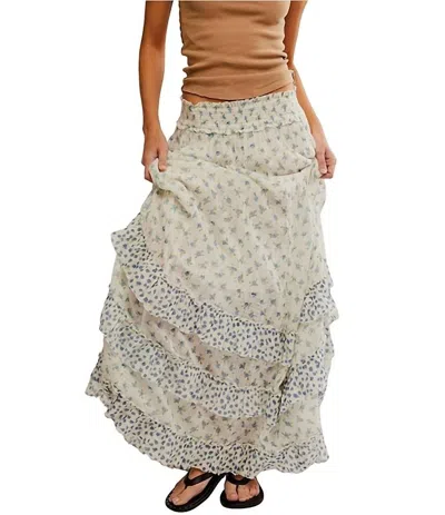 Free People Brynn Printed Maxi Skirt In Ivory Combo In Neutral