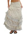 Free People Brynn Printed Maxi Skirt In Ivory Combo- Ditsy