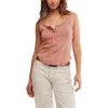 Free People Care Fp Bryson Henley Tank In Tawny Birch In Pink