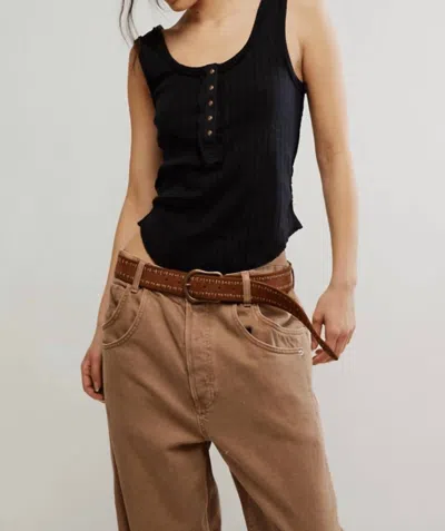 Free People Bryson Henley Tank Top In Black