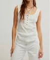 Free People Love Language Henley Tank Top In Ivory In White