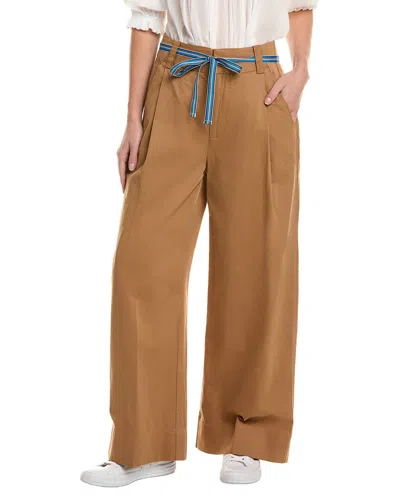 Free People Buckle Back Trouser In Brown