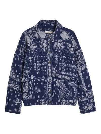 Free People Buttoned Jacket In Blue