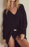 FREE PEOPLE C. O.Z. Y PULLOVER SWEATER IN BLACK