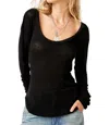 FREE PEOPLE CABIN FEVER TOP IN BLACK