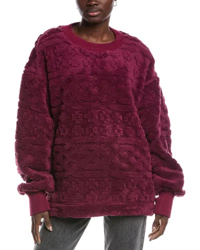 Free People Cable Knit Sweatshirt In Red