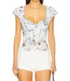 Free People Call Me Baby Blouse In White Combo In White