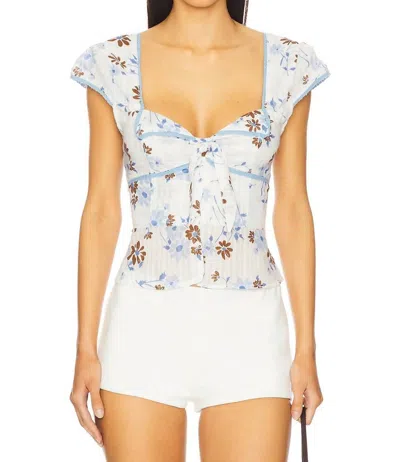 Free People Call Me Baby Blouse In White Combo