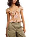 Free People Call Me Baby Blouse In Meerkat Combo - Daisy