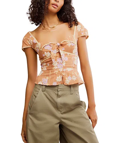 Free People Call Me Baby Blouse In Meerkat Combo - Daisy