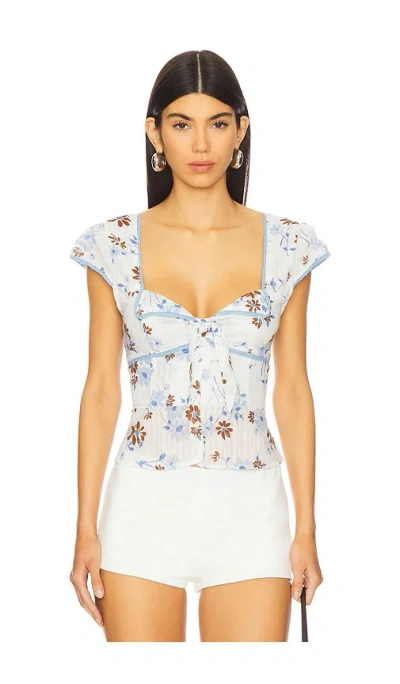 Free People Call Me Baby Blouse In White Combo - Daisy