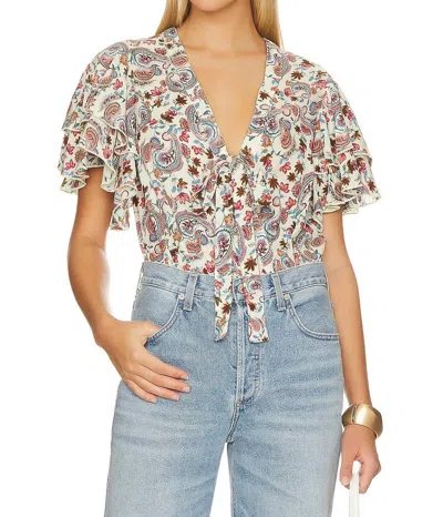 Free People Call Me Later Bodysuit In Multi