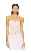 Free People Call Me Later Split Front Strapless Top In 粉色