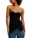 Free People Call Me Later Split Front Strapless Top