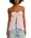Free People Call Me Later Split Front Strapless Top