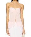 Free People Call Me Later Split Front Strapless Top In Pink