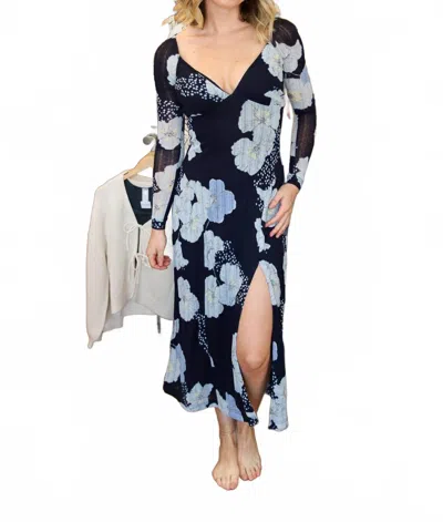 Free People Calla Midi Dress In Sky Combo In Blue