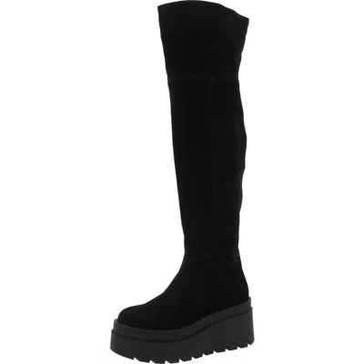 Free People Calling Womens Suede Chunky Over-the-knee Boots In Multi