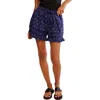 Free People Cambridge Printed Pull On Shorts In Blue