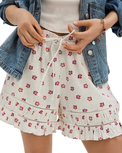 Free People Cambridge Printed Pull On Shorts In Ivory Combo