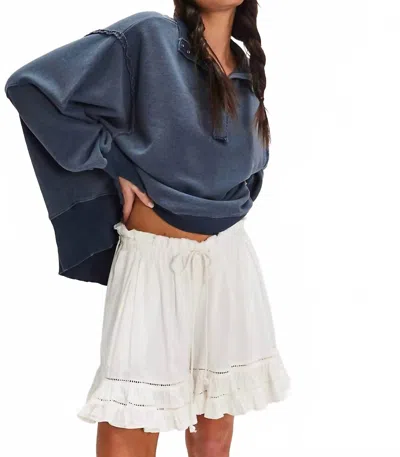 Free People Camden Henley Sweatshirt In Navy In Blue