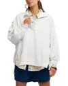 Free People Camden Henley Sweatshirt In Optic White