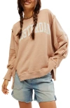 Free People Camden Oversize Graphic Sweatshirt In Brown Combo Amsterda