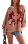 Free People Camden Oversize Graphic Sweatshirt In Gold
