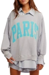 Shop Free People Camden Oversize Graphic Sweatshirt In Stone Combo - Paris