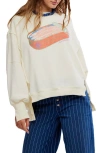 Free People Camden Oversize Graphic Sweatshirt In White