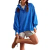 Free People Camden Oversize Henley In Blue