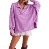 Free People Camden Oversize Henley In Bubble Tea