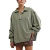 Free People Camden Oversize Henley In Laurel Oak