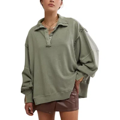 Free People Camden Oversize Henley In Laurel Oak