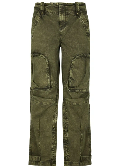 Free People Can't Compare Stretch-cotton Cargo Trousers In Olive