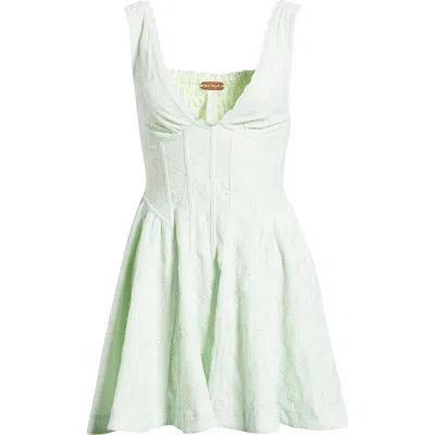 Free People Can't Help It Eyelet Embroidered Minidress In Green